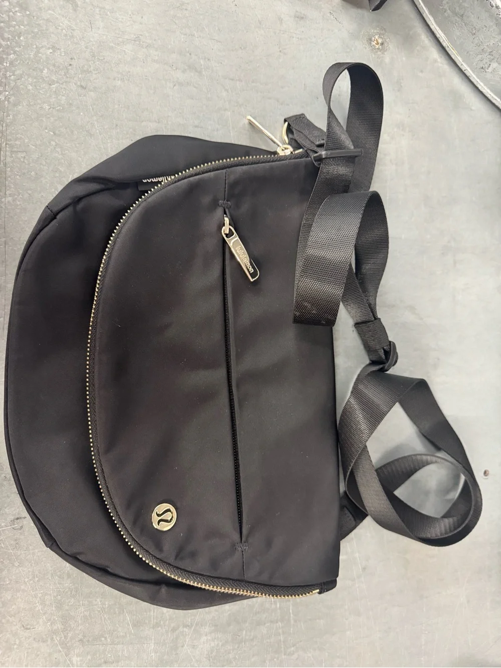 Lululemon Black Crossbody Bag with Gold Hardware